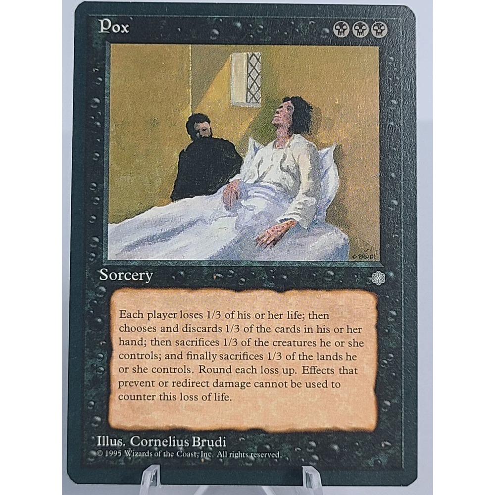 Pox Ice Age MTG 1995 Old Border Black Sorcery Vintage Magic Card LP